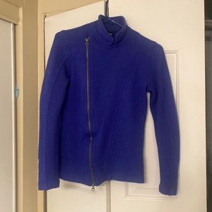 Kuhl Merino Wool Moto Sweater Jacket Full Zip Blue Size S